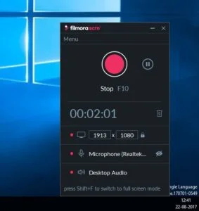 Filmora Scrn uses