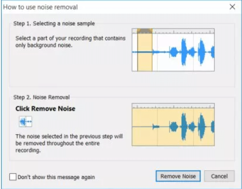 How to use noise removal