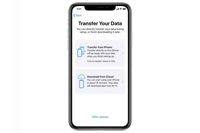 مشكلة نقل البيانات من ايفون لايفون