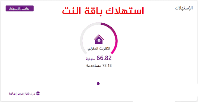كيفية معرفة استهلاك باقة النت الارضى من we المنزلي
