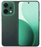 التصميم الكامل لهاتف أوبو رينو 14 (Oppo Reno 14 5G) باللون الأخضر من الأمام والخلف يستعرض لغة التصميم العامة وتوزيع الكاميرات.