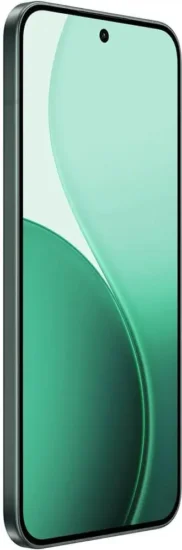 الإطار الجانبي لهاتف أوبو رينو 14 (Oppo Reno 14 5G) باللون الأخضر، يوضح التصميم المسطح وسماكة هيكل الجهاز.