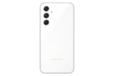 ظهر هاتف Samsung Galaxy A54 5G باللون ابيض يبرز لغة التصميم الهندسي وتوزيع عدسات الكاميرا الخلفية.