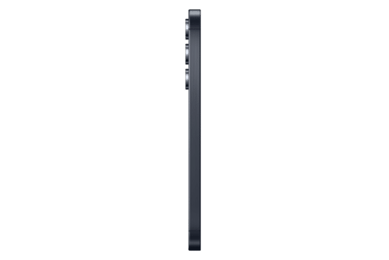 الحافة اليسرى لهاتف Samsung Galaxy A55 5G باللون كحلي، تبرز مدى نحافة الهيكل ومواقع بدون ازرار ظاهرة.